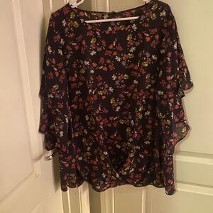 Purple floral dress top size 1x